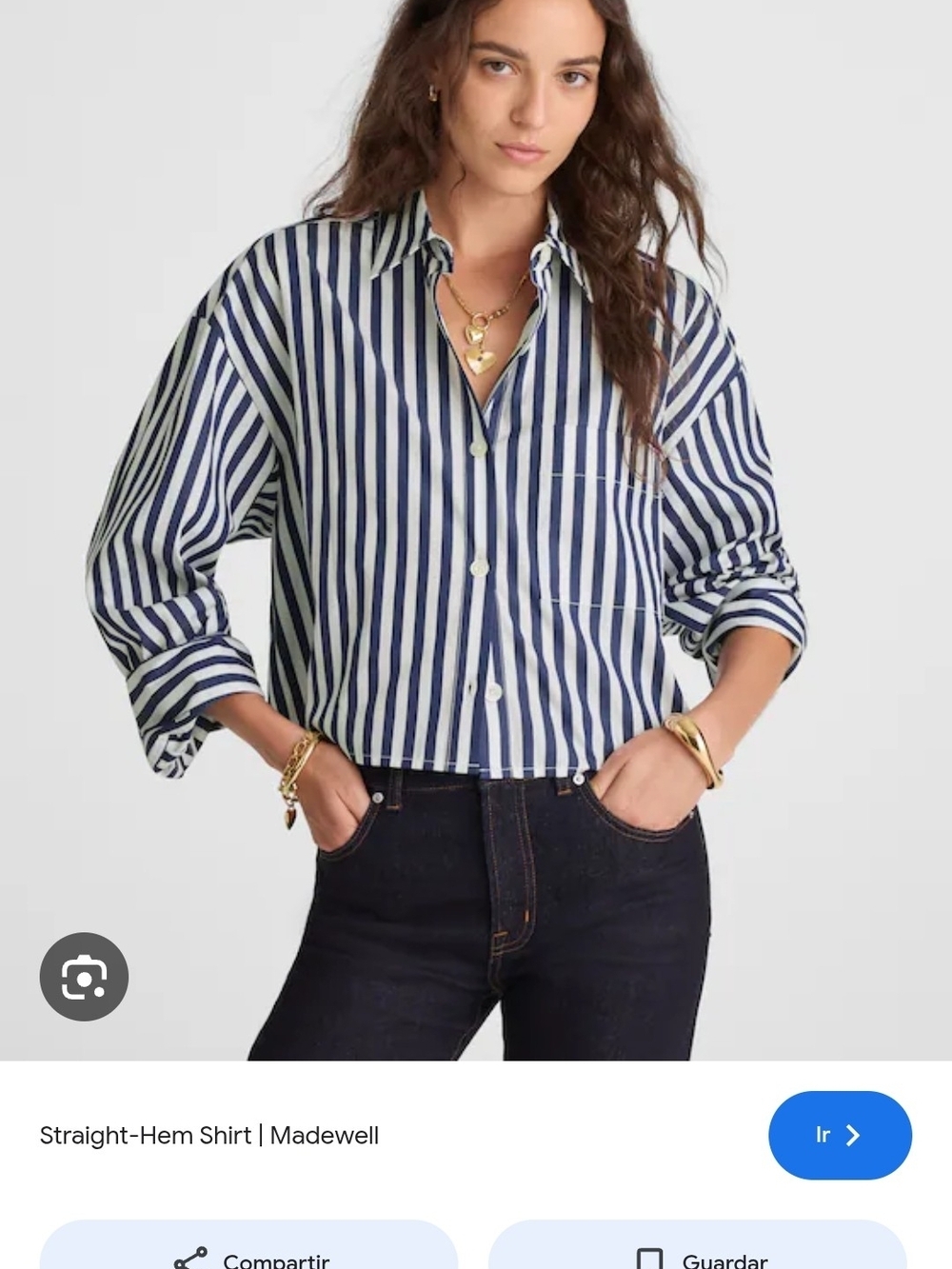 Madewell Blue and White Striped Button-Up Shirt - Picture 3 of 16